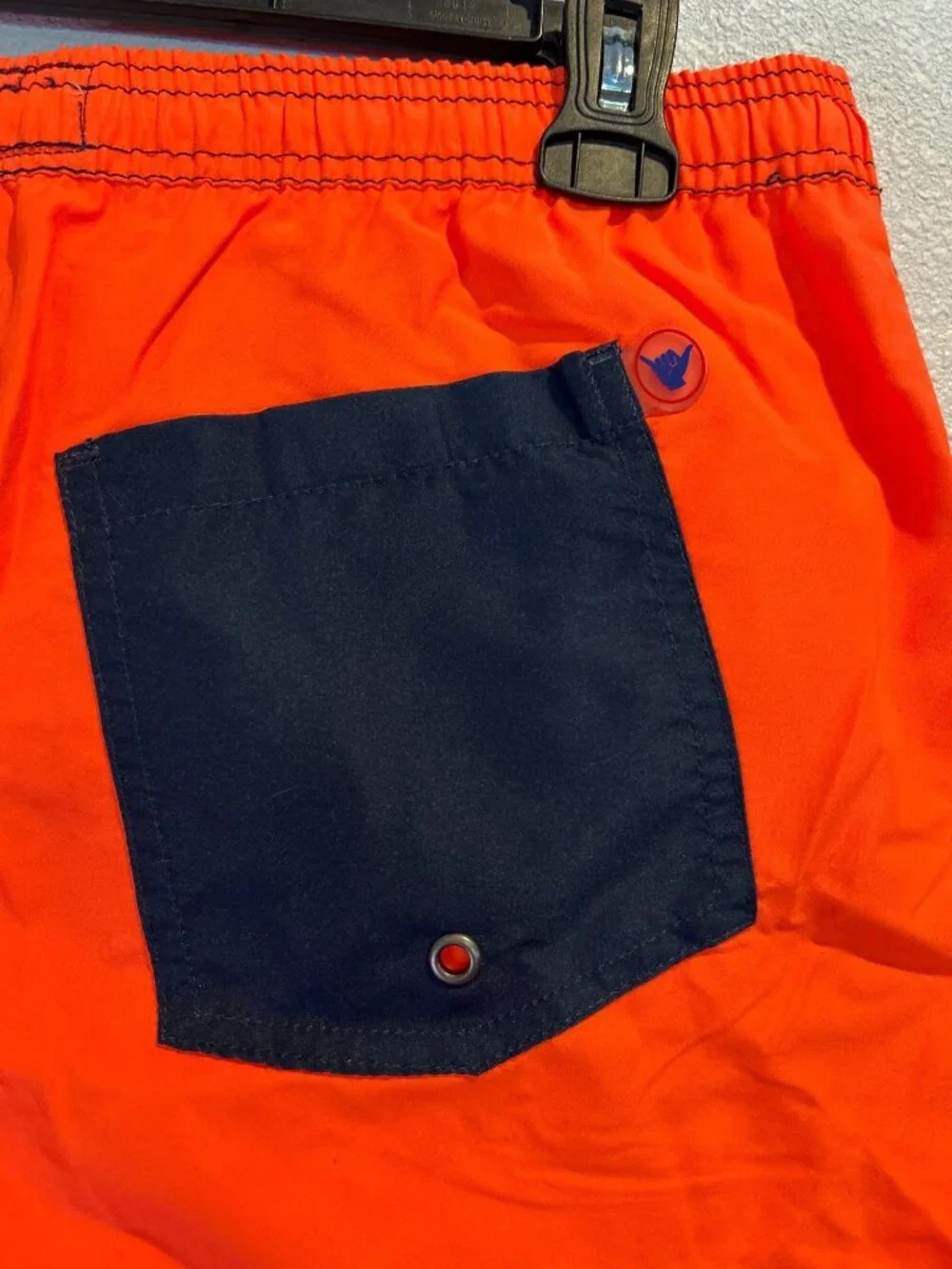 Beach Bros. Men's LARGE  Swim Trunks Brief Lined electric Red Neon Orange